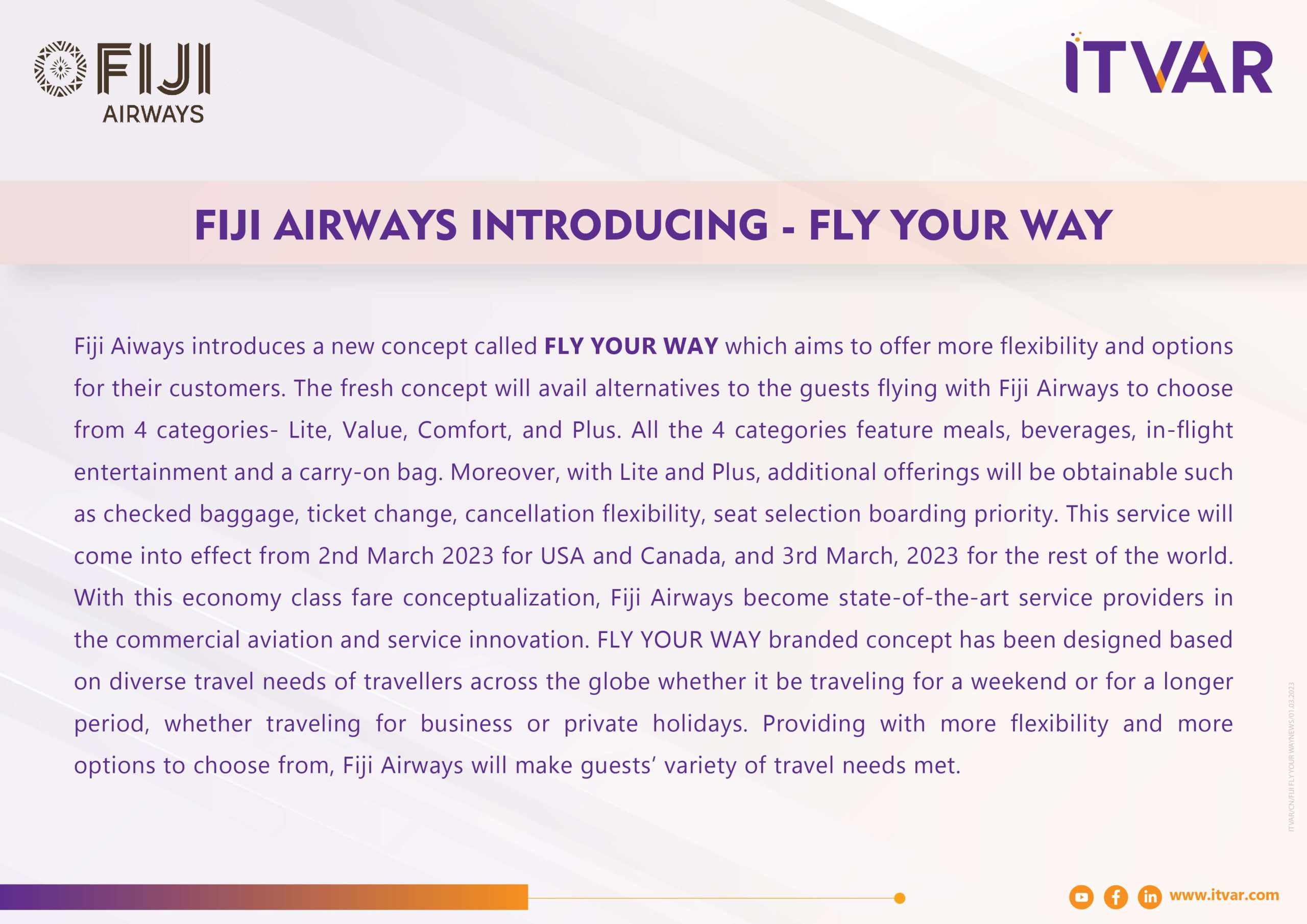 Fiji Airways Introducing - Fly Your Way