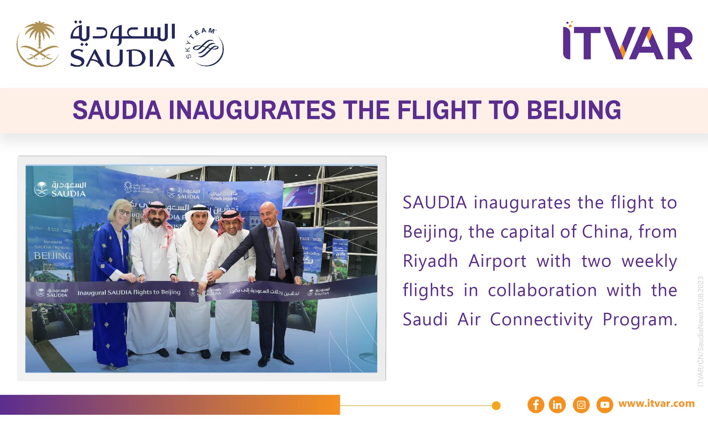 Saudia Inaugurates The Flight To Beijing