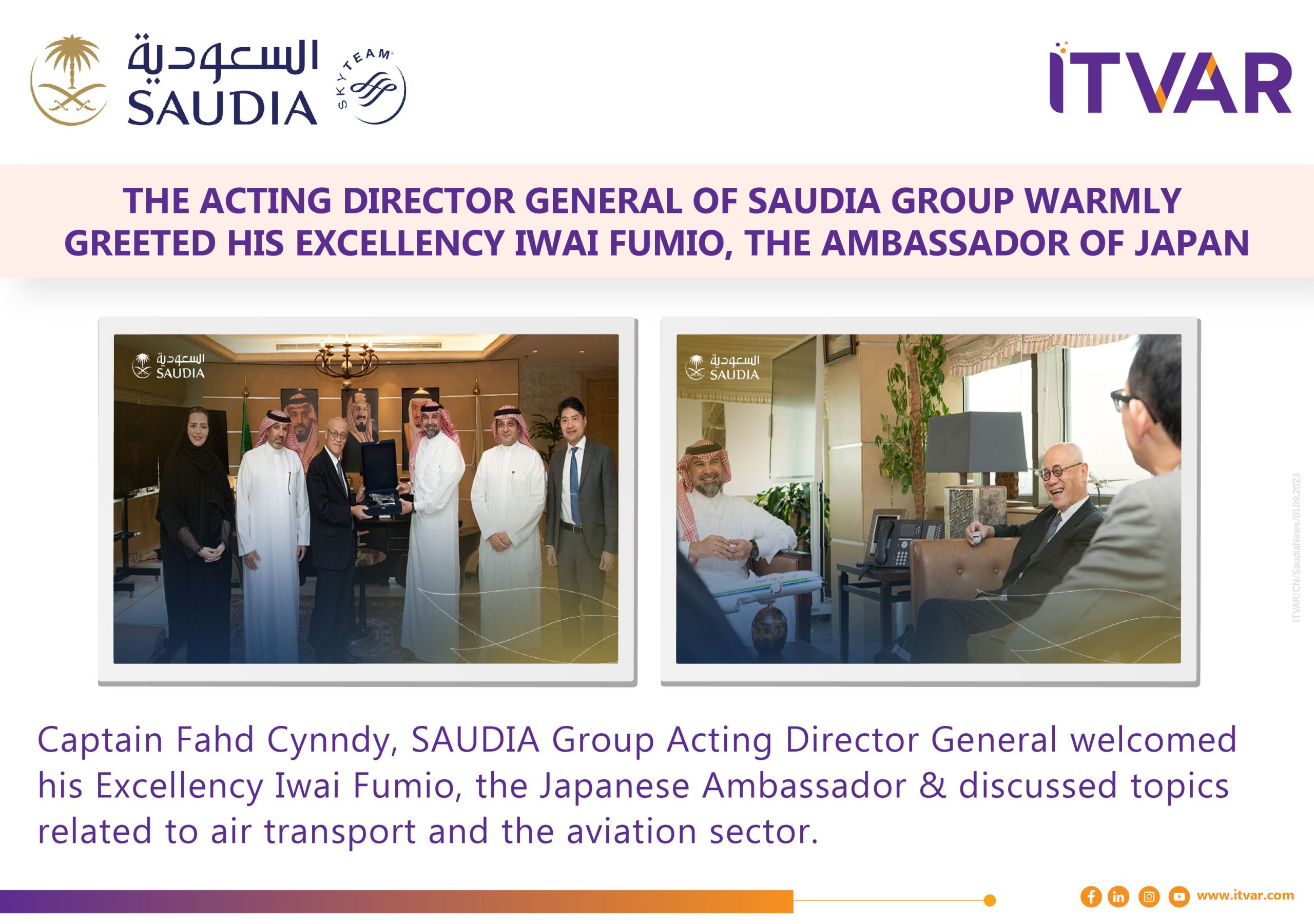 The Acting Director General Of Saudia Group Warmly Greeted His Excellency IWAI FUMIO, The Ambassador Of Japan